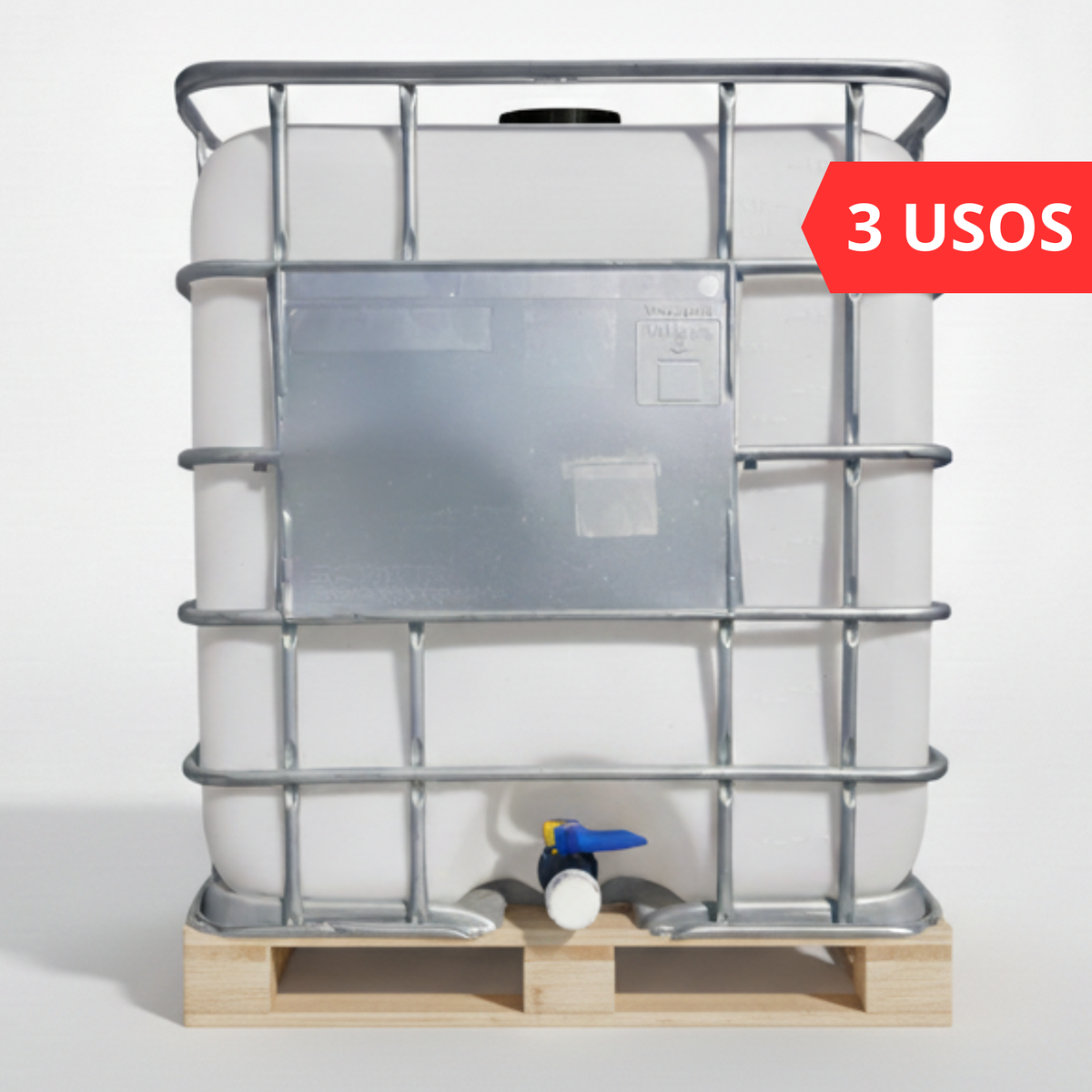 Estanque IBC 1.000 Litros - 3.ª Selección Base Pallets de Madera